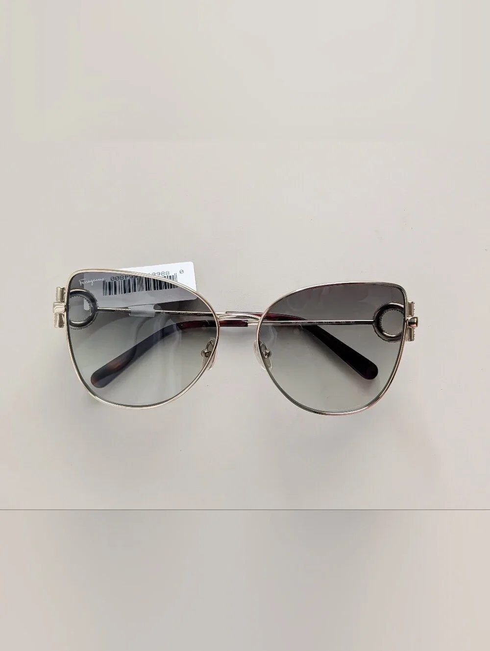NWT Ferragamo SF296SR Gold Green Gradient Crystal Sunglasses 60mm